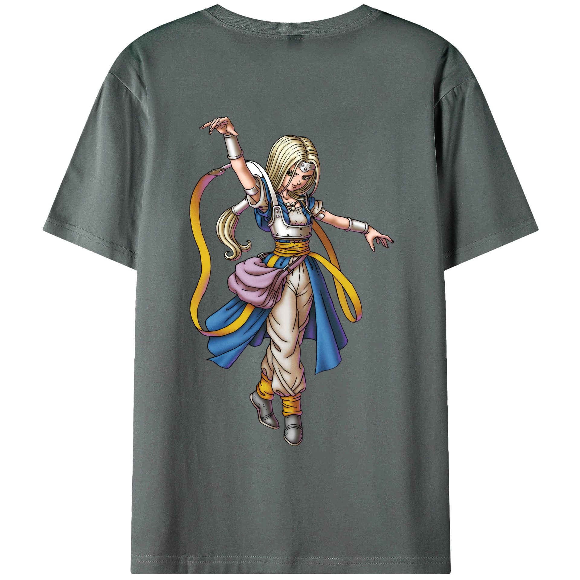 （画像用） ドラゴンクエスト Doragon Kuesuto Dragon Quest 綿100％ メンズ半袖Tシャツ（バックプリント） 通気性